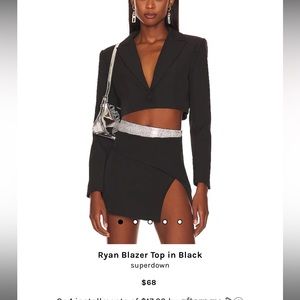 BRAND NEW Ryan Blazer Top in Black - XS